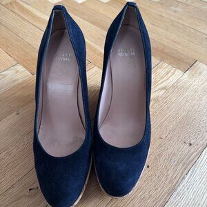 Navy Stuart Weitzman Wedges